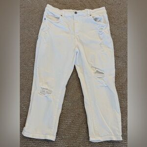 Women's White Cropped Jeans